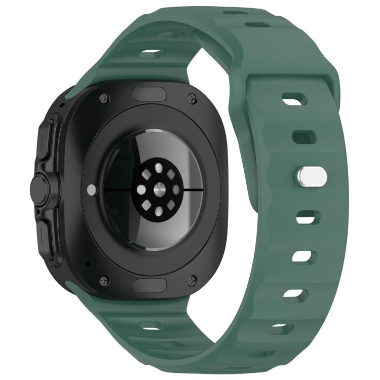 For Samsung Galaxy Watch Ultra 47mm Kalebol Square Buckle Silicone Watch Band(Dark Green)
