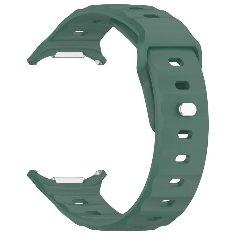For Samsung Galaxy Watch Ultra 47mm Kalebol Square Buckle Silicone Watch Band(Dark Green)