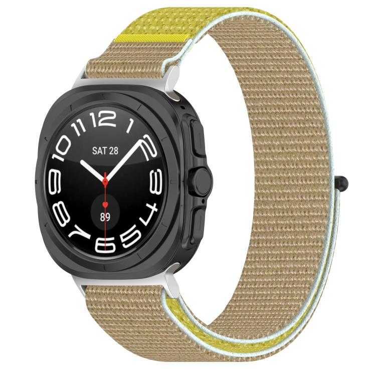 For Samsung Galaxy Watch Ultra 47mm Kalebol Hook and Loop Fastener Nylon Braided Watch Band(Camel)