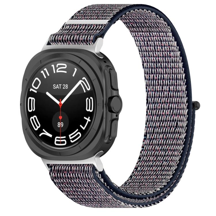 For Samsung Galaxy Watch Ultra 47mm Kalebol Hook and Loop Fastener Nylon Braided Watch Band(Midnight Blue)