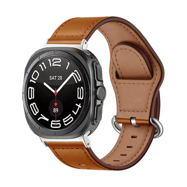 For Samsung Galaxy Watch Ultra 47mm Kalebol Genuine Leather Watch Band(Brown)