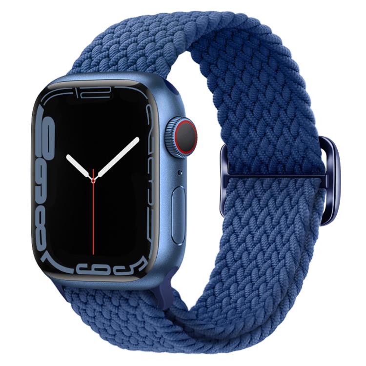 For Apple Watch 46mm / 49mm / 45mm / 44mm Kalebol Eight Buckle Nylon Braided Watch Band(Cold Blue)