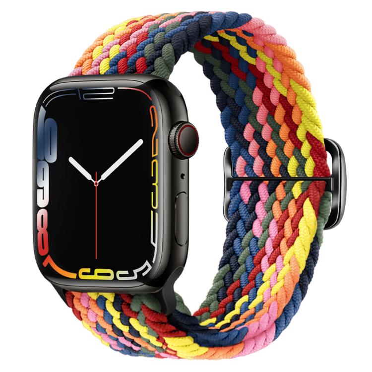 For Apple Watch 46mm / 49mm / 45mm / 44mm Kalebol Eight Buckle Nylon Braided Watch Band(Colorful)