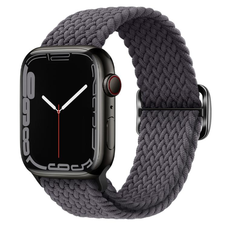 For Apple Watch 46mm / 49mm / 45mm / 44mm Kalebol Eight Buckle Nylon Braided Watch Band(Space Gray)