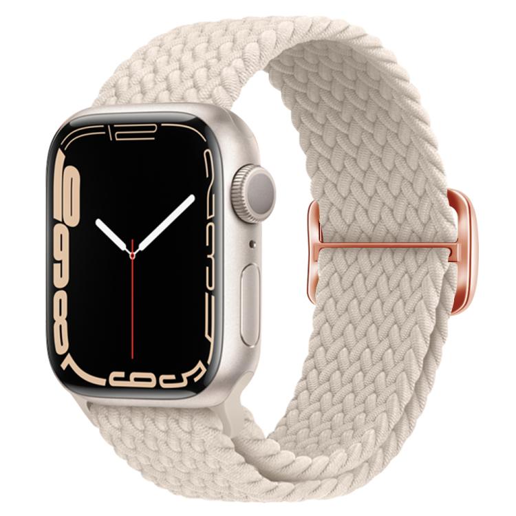 For Apple Watch 42mm / 41mm / 40mm / 38mm Kalebol Eight Buckle Nylon Braided Watch Band(Starlight)