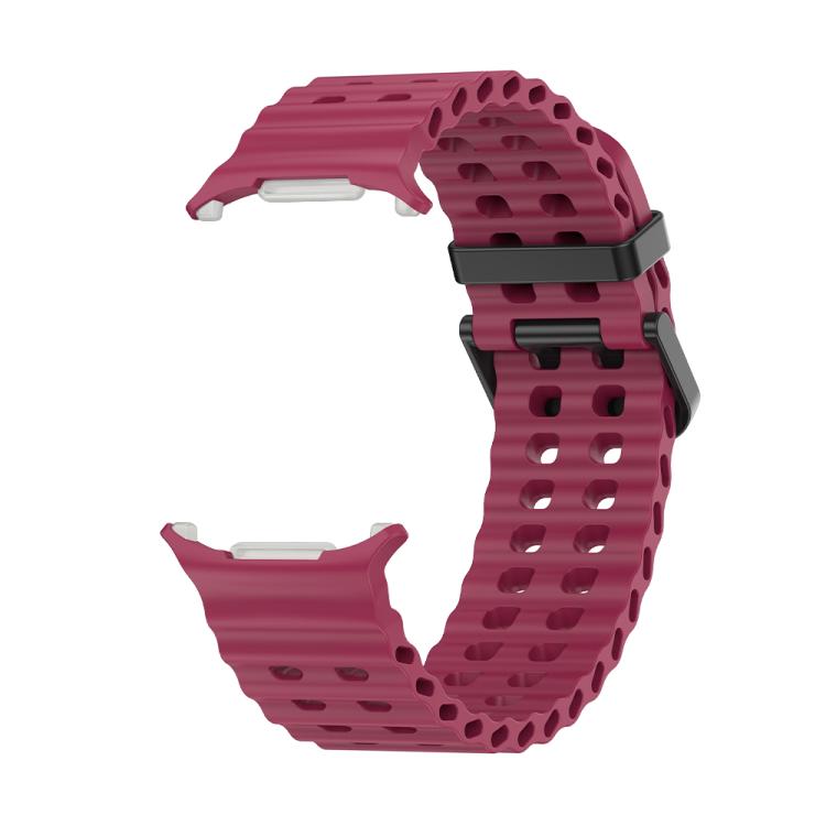 For Samsung Galaxy Watch Ultra 47mm / Ultra 2025 Kalebol Porous Breathable Silicone Watch Band(Wine Red)