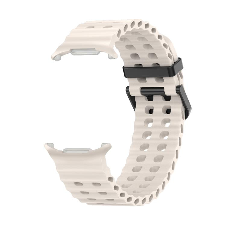 For Samsung Galaxy Watch Ultra 47mm Kalebol Porous Breathable Silicone Watch Band(Starlight)