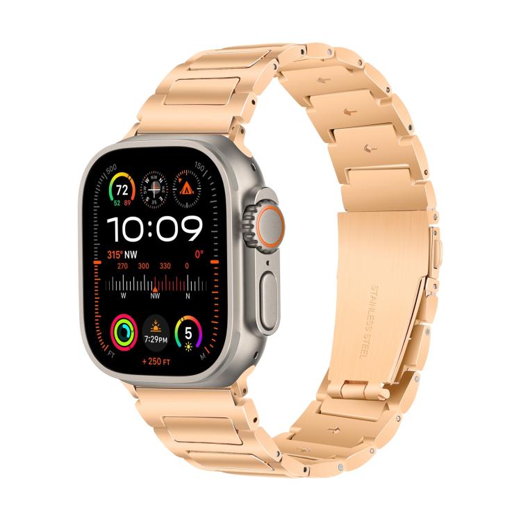 For Apple Watch 46mm / 49mm / 45mm / 44mm Kalebol Tooling Metal Zinc Alloy Watch Band(Rose Gold)