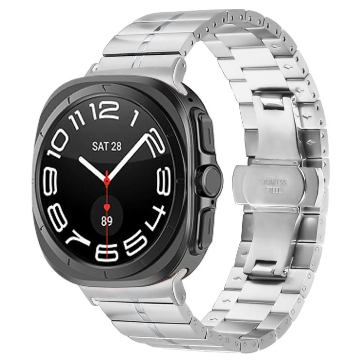 For Samsung Galaxy Watch Ultra 47mm Kalebol One-bead Stainless Steel Watch Band(Silver)
