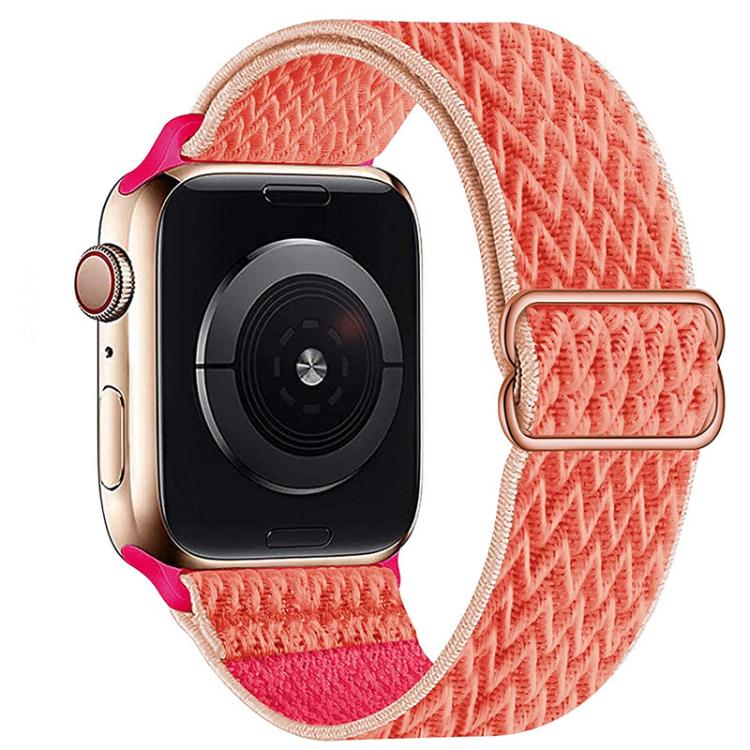 For Apple Watch 46mm / 49mm / 45mm / 44mm Kalebol Eight Buckle Wavy Braided Nylon Watch Band(Orange)