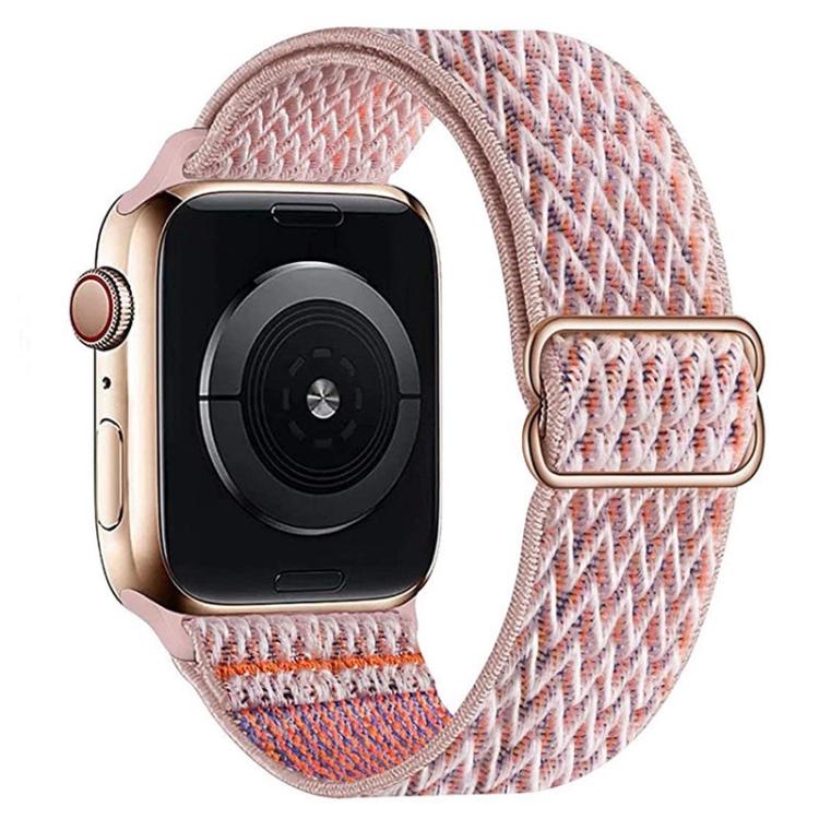 For Apple Watch 46mm / 49mm / 45mm / 44mm Kalebol Eight Buckle Wavy Braided Nylon Watch Band(Pink)