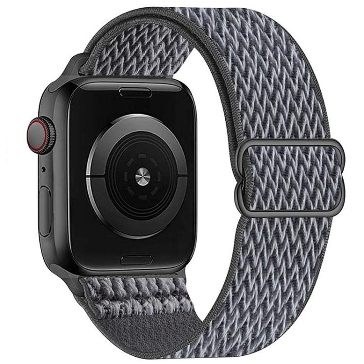 For Apple Watch 46mm / 49mm / 45mm / 44mm Kalebol Eight Buckle Wavy Braided Nylon Watch Band(Grey)