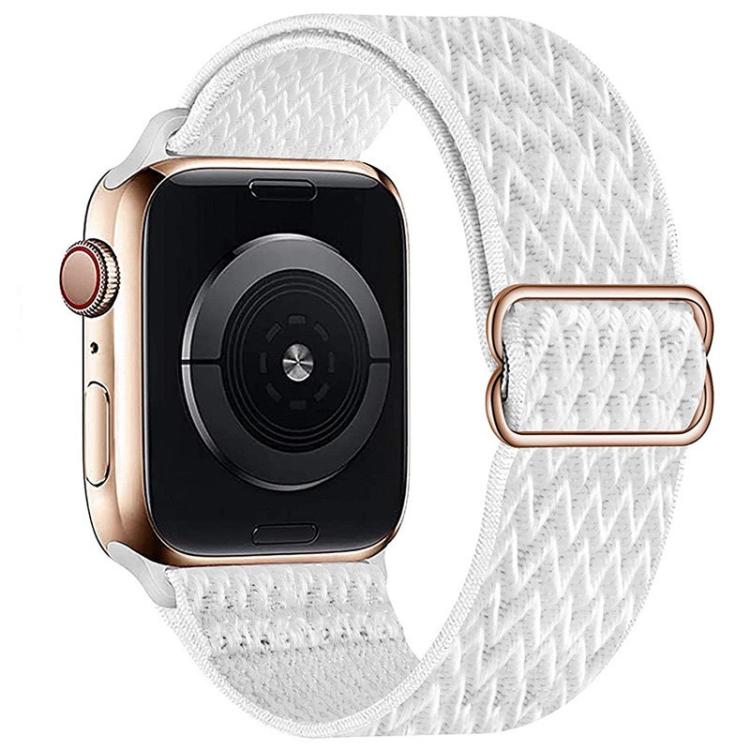 For Apple Watch 46mm / 49mm / 45mm / 44mm Kalebol Eight Buckle Wavy Braided Nylon Watch Band(Bright White)