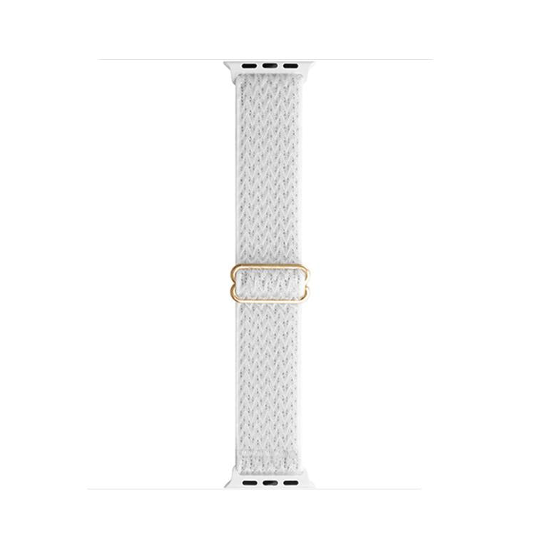 For Apple Watch 46mm / 49mm / 45mm / 44mm Kalebol Eight Buckle Wavy Braided Nylon Watch Band(Bright White)
