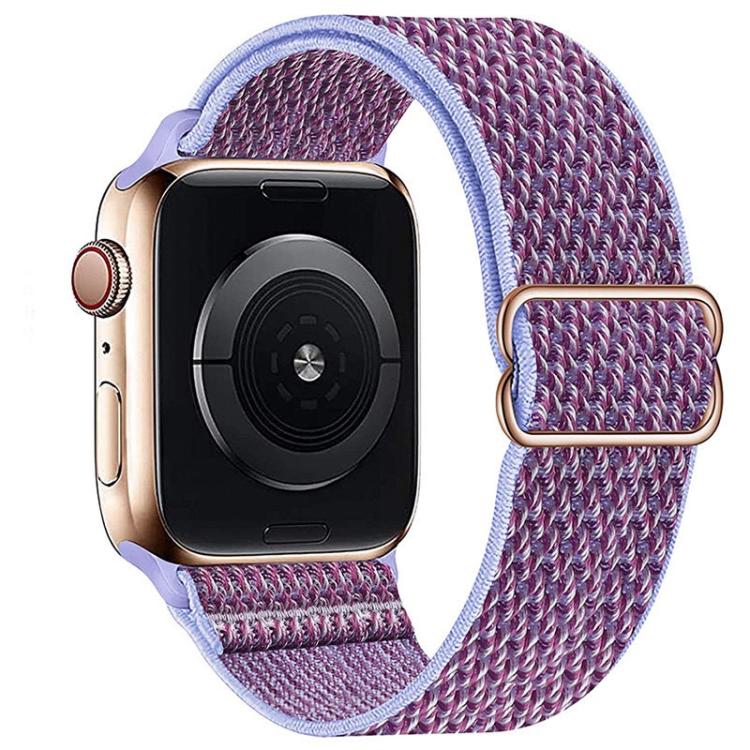 For Apple Watch 46mm / 49mm / 45mm / 44mm Kalebol Eight Buckle Wavy Braided Nylon Watch Band(Purple)