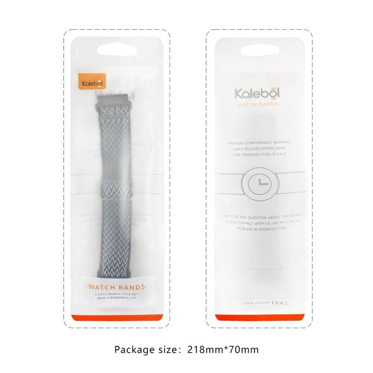 For Apple Watch 46mm / 49mm / 45mm / 44mm Kalebol Eight Buckle Wavy Braided Nylon Watch Band(Red)