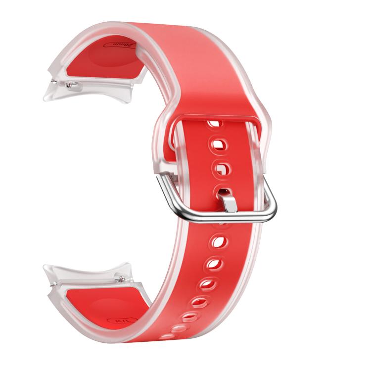 For Samsung Galaxy Watch 7 / 6 / 5 / 4 Kalebol Glacier Transparent Silicone Watch Band(Red)