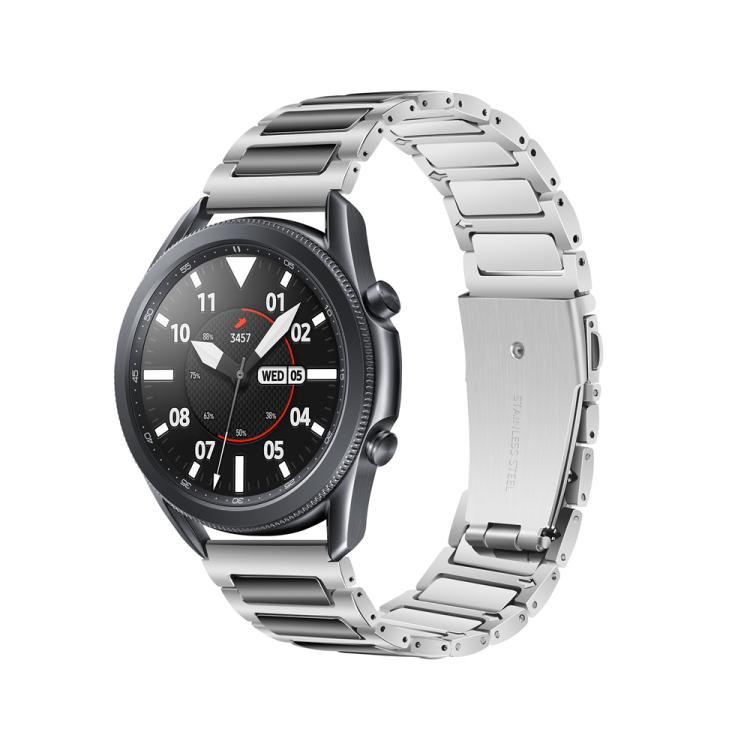 Kalebol 22mm Tooling Metal Zinc Alloy Watch Band(Silver Black)