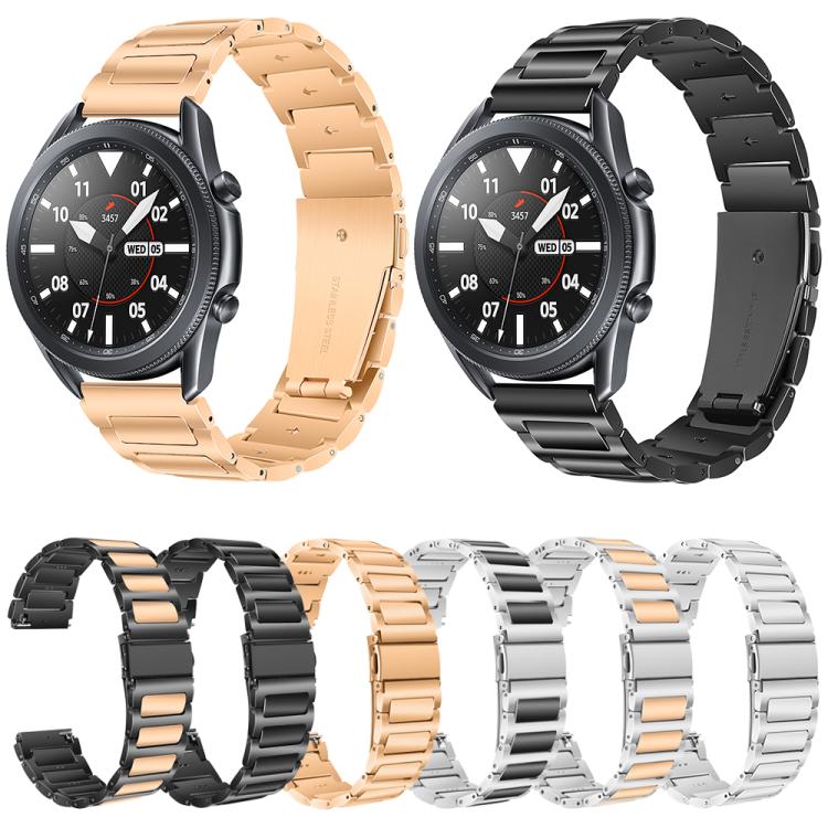 Kalebol 22mm Tooling Metal Zinc Alloy Watch Band(Silver Black)
