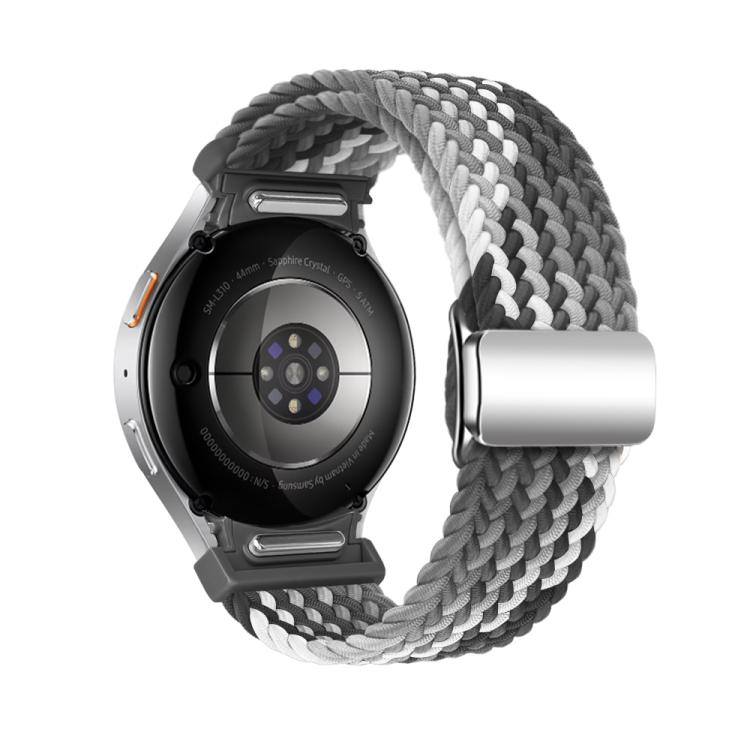 For Samsung Galaxy Watch 5 Pro / 6 / 7 Kalebol Button Braided Loop Magnetic Buckle Watch Band(Dark Chocolate)
