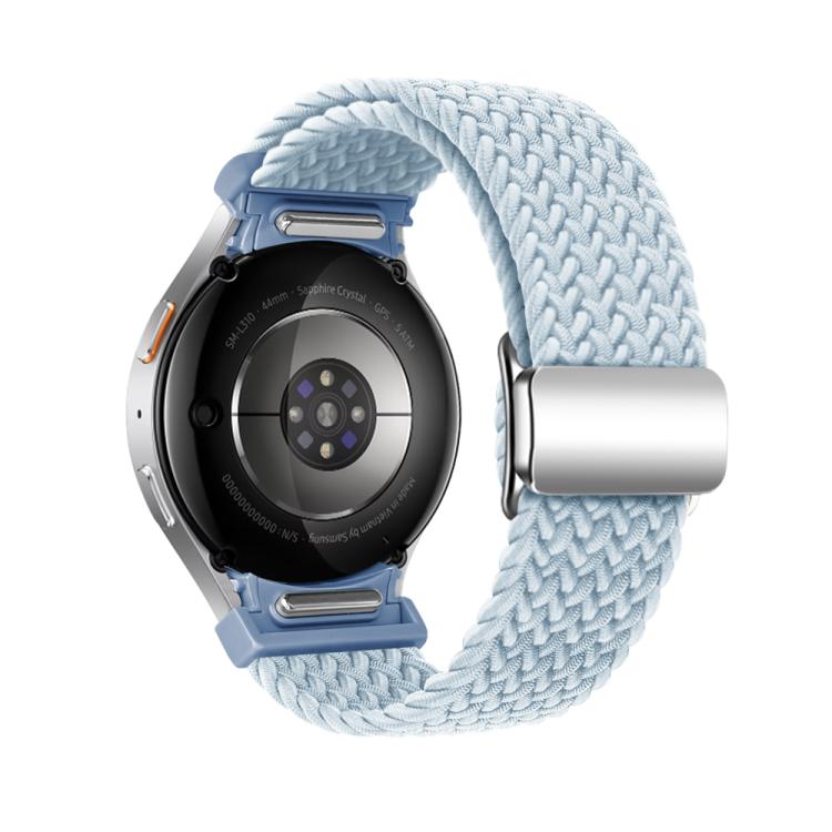For Samsung Galaxy Watch 5 Pro / 6 / 7 Kalebol Button Braided Loop Magnetic Buckle Watch Band(Fog Blue)
