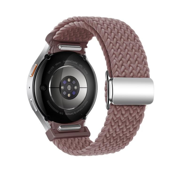 For Samsung Galaxy Watch 5 Pro / 6 / 7 Kalebol Button Braided Loop Magnetic Buckle Watch Band(Smoky Purple)