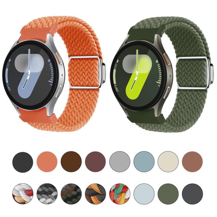 For Samsung Galaxy Watch 5 Pro / 6 / 7 Kalebol Button Braided Loop Magnetic Buckle Watch Band(Space Grey)