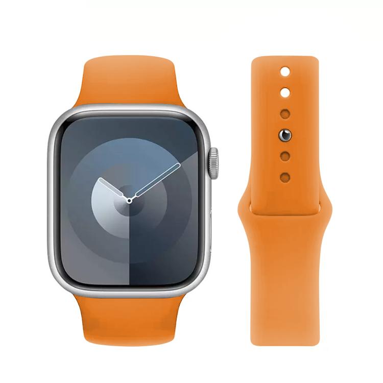 For Apple Watch 46mm / 49mm / 45mm / 44mm Kalebol Reverse Buckle Silicone Watch Band(Orange)