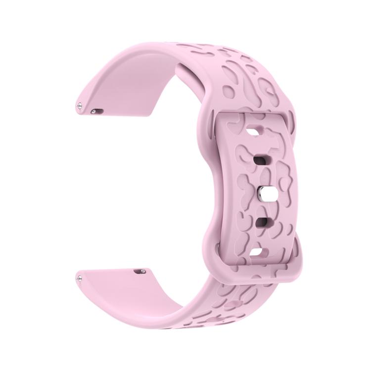20mm Kalebol Leopard Print Butterfly Buckle Silicone Watch Band(Purple)