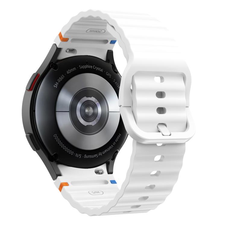 For Samsung Galaxy Watch 7 / 6 / 5 / 4 Kalebol Wave Stitching Silicone Watch Band(Official White)