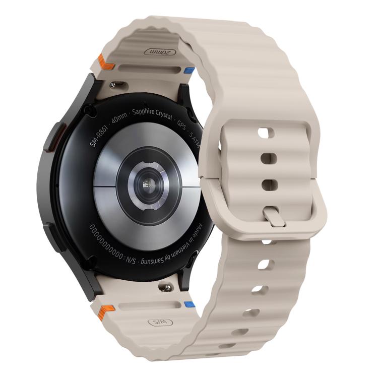For Samsung Galaxy Watch 7 / 6 / 5 / 4 Kalebol Wave Stitching Silicone Watch Band(Starlight)