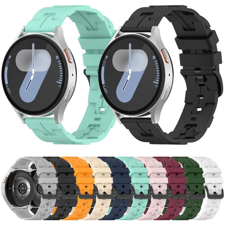 20mm Kalebol Solid Color Black Buckle Round Tail Silicone Watch Band(Cream Color)
