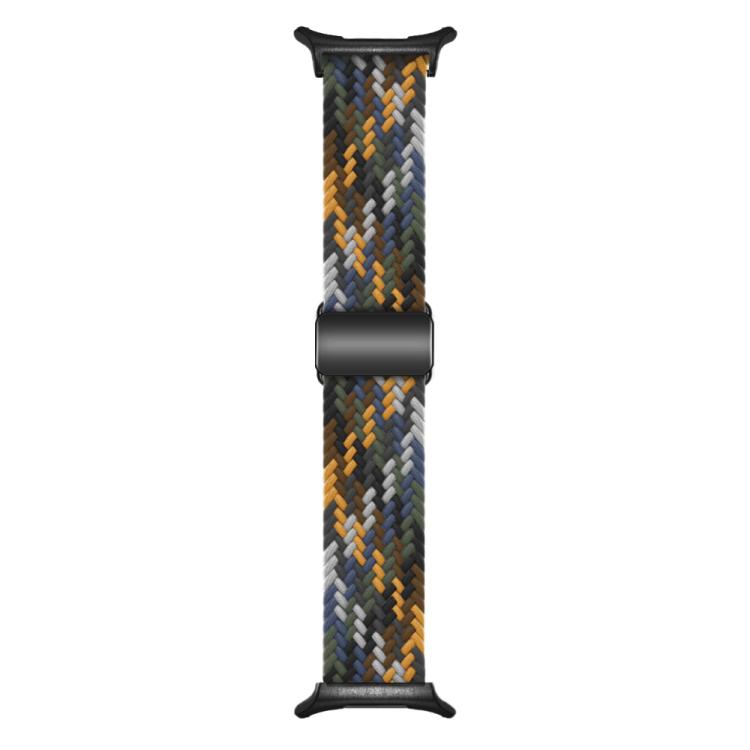 For Samsung Galaxy Watch Ultra 47mm Kalebol Braided Loop Magnetic Black Buckle Watch Band(Camouflage)
