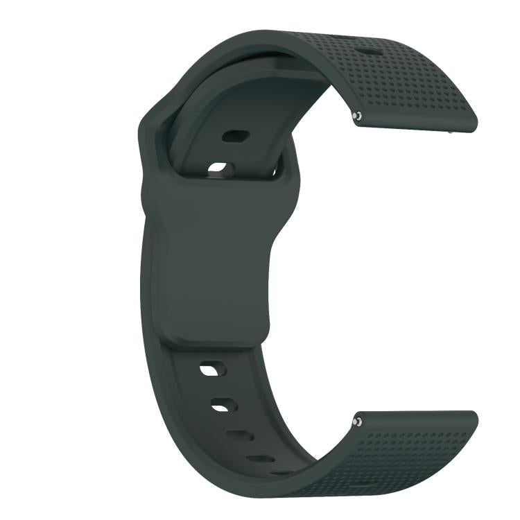20mm Kalebol Dot Studded Buckle Silicone Watch Band(Dark Green)