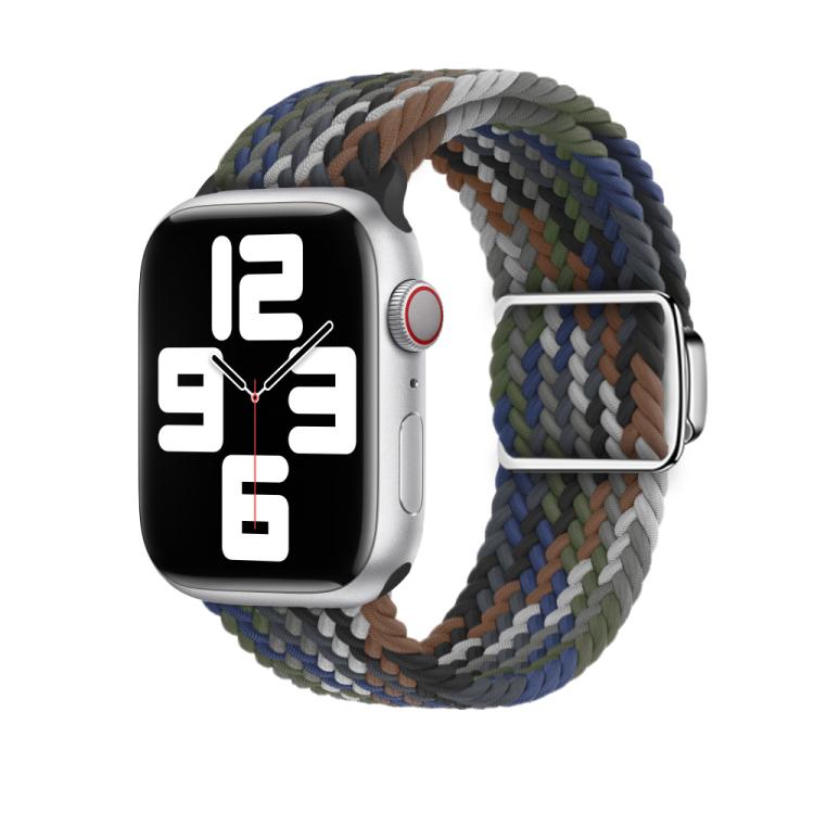 For Apple Watch 46mm / 49mm / 45mm / 44mm Kalebol Nylon Loop Magnetic Buckle Watch Band(Cowboy Colorful 2)