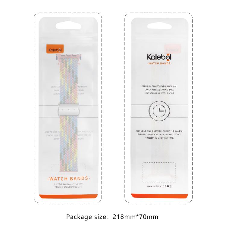 For Apple Watch 46mm / 49mm / 45mm / 44mm Kalebol Nylon Loop Magnetic Buckle Watch Band(Official Rainbow) - free shipping - PMc TechLife - Order now!