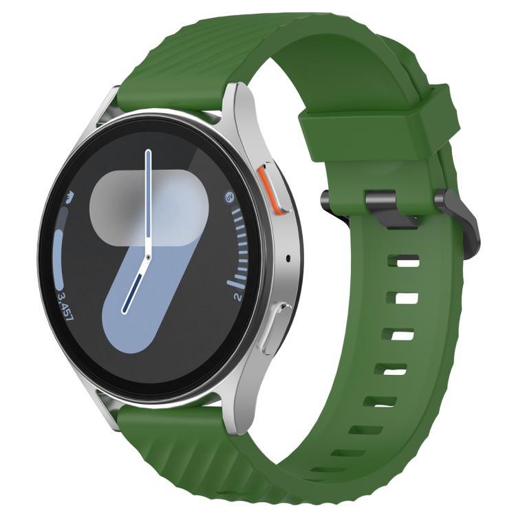 22mm Kalebol Steel Buckle Spruce Silicone Watch Band(Army Green)