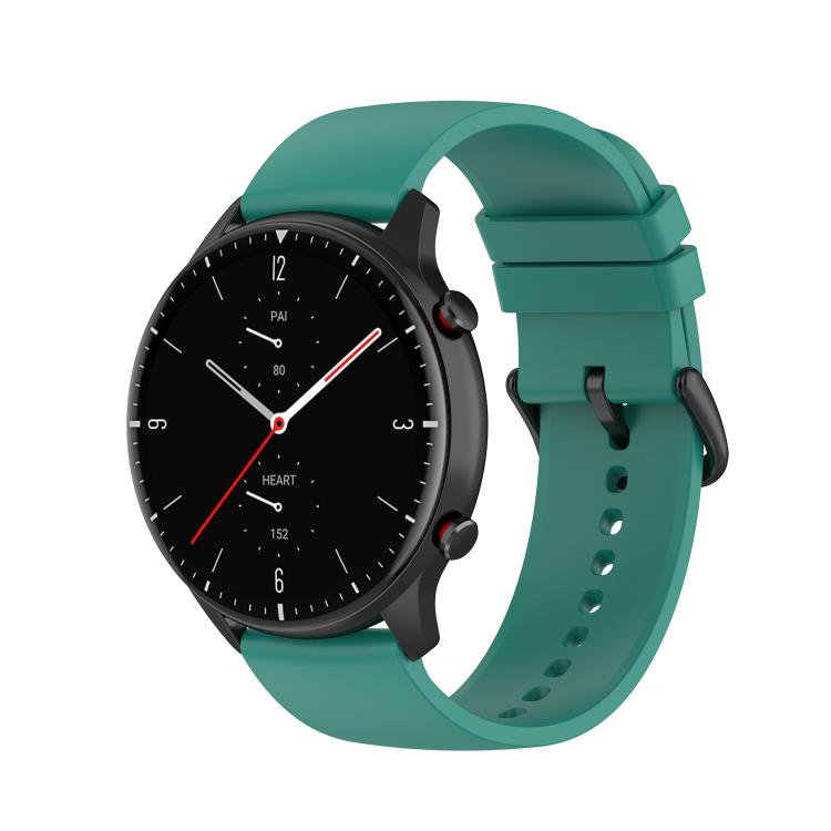 20mm Kalebol Round Tail Silicone Watch Band(Pine Green)
