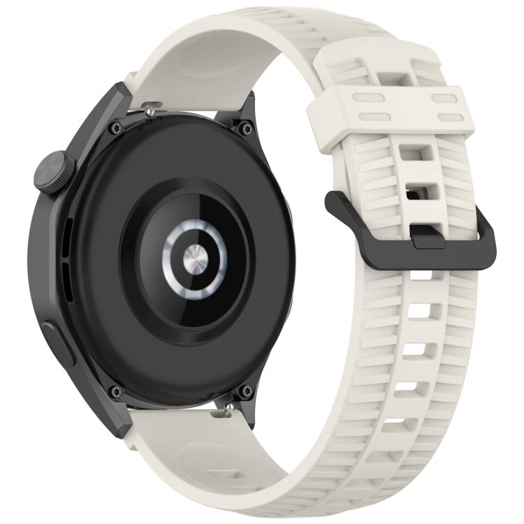 22mm Kalebol Black Buckle Tire Pattern Silicone Watch Band(Starlight)