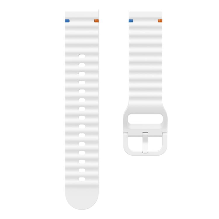 20mm Kalebol Wave Stitch Silicone Watch Band(White)