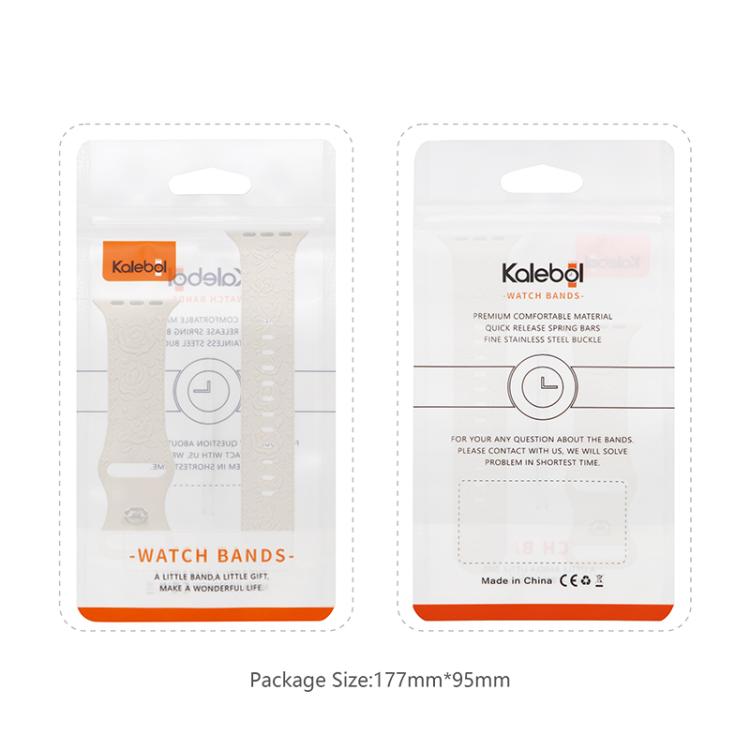 For Apple Watch 42mm / 41mm / 40mm / 38mm Kalebol 8-shaped Buckle Rose Embossed Silicone Watch Band(Lavender) - free shipping - PMc TechLife - Order now!