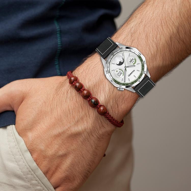 22mm Kalebol Ordinary Silver Buckle Hybrid Nylon Braid Silicone Watch Band(Black) - 22mm Bands by Kalebol | Online Shopping South Africa | PMc TechLife | Buy Now Pay Later Mobicred