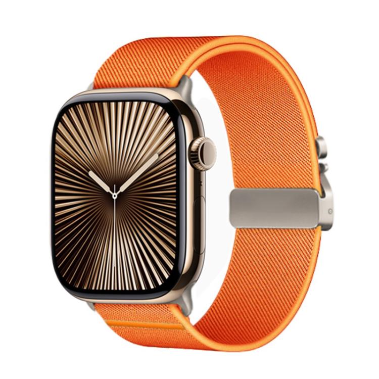 For Apple Watch 42mm / 41mm / 40mm / 38mm Kalebol Parachute Buckle Elastic Nylon Watch Band(Orange)