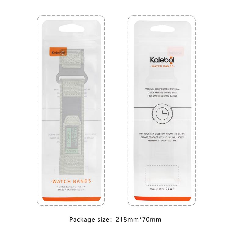 For Apple Watch 42mm / 41mm / 40mm / 38mm Kalebol Canvas Nylon Hook and Loop Watch Band(Army Green)