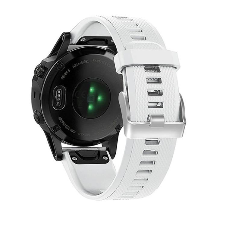 For Garmin QuickFit Kalebol 22mm Rhombus Texture Silicone Watch Band(White)