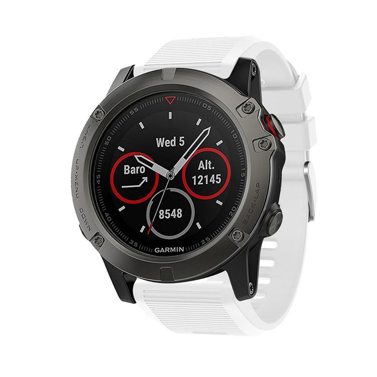 For Garmin QuickFit Kalebol 26mm Rhombus Texture Silicone Watch Band(White)