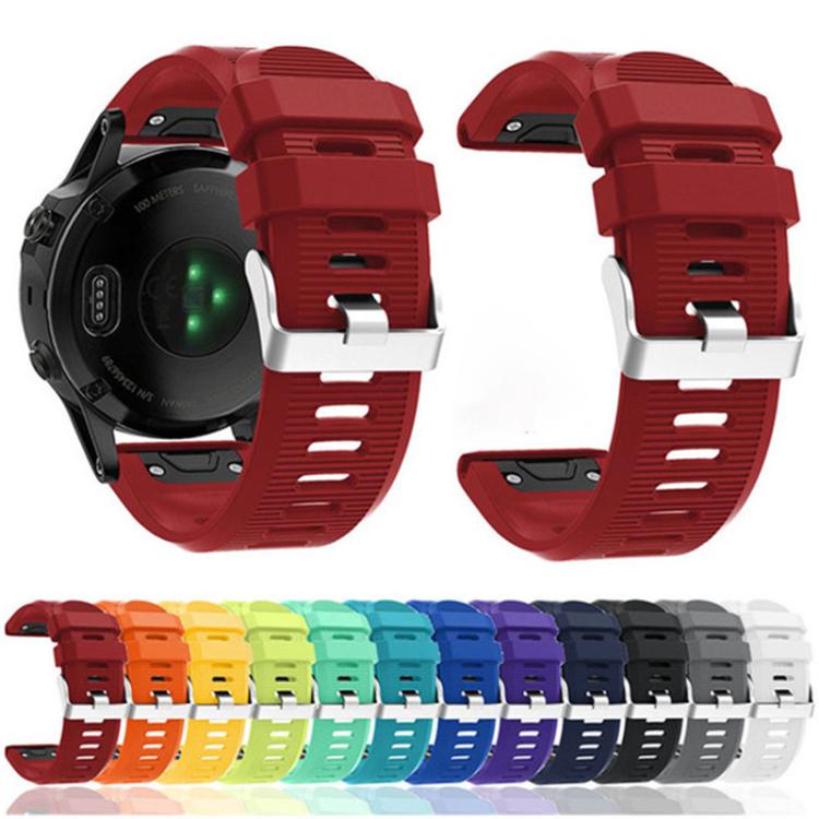 For Garmin QuickFit Kalebol 26mm Rhombus Texture Silicone Watch Band(White)