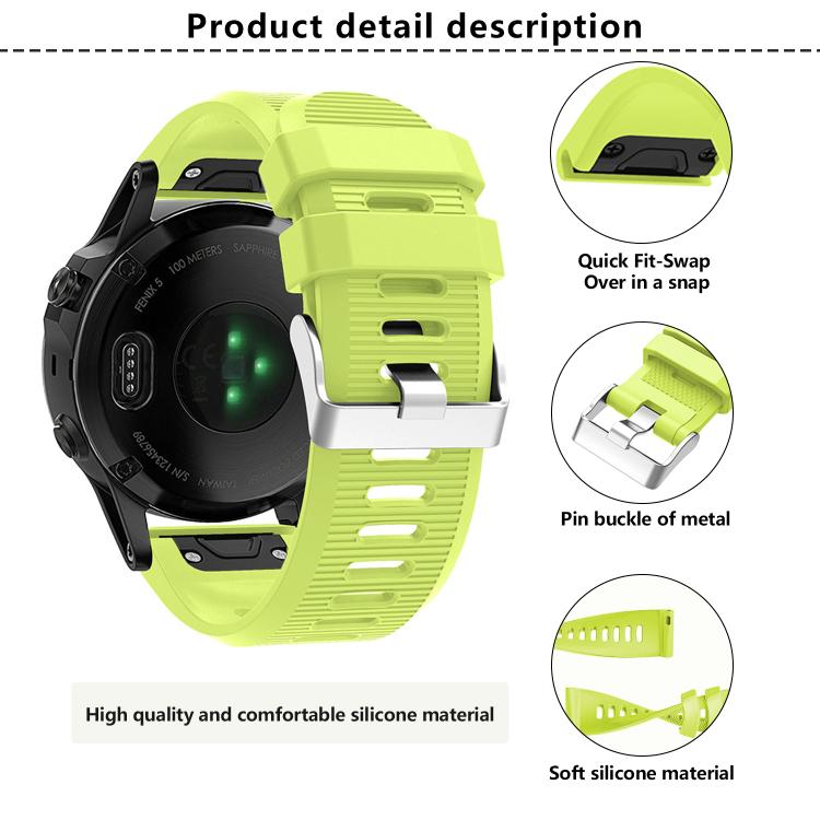 For Garmin QuickFit Kalebol 26mm Rhombus Texture Silicone Watch Band(White)