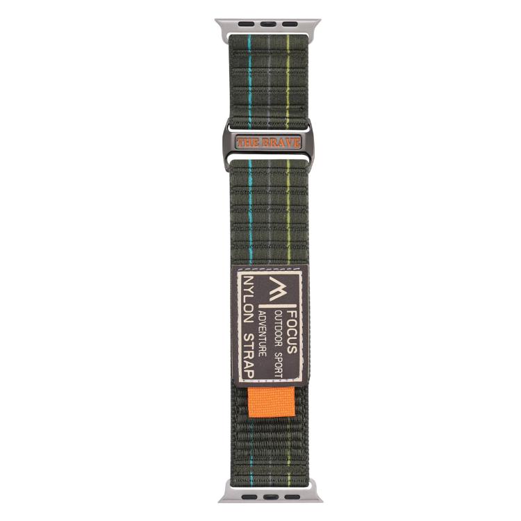 For Apple Watch 42mm / 41mm / 40mm / 38mm Kalebol Dual-section Sports Nylon Loop Watch Band(Green)