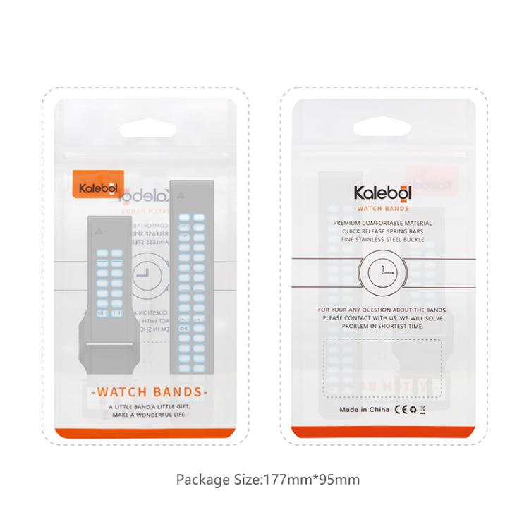 For Garmin QuickFit 22mm Kalebol Tow Row Holes Silicone Watch Band(Black Orange) - free shipping - PMc TechLife - Order now!